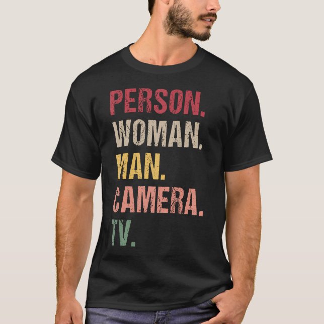 Camiseta Pessoa Mulher Homem Câmera Tv. (Frente)
