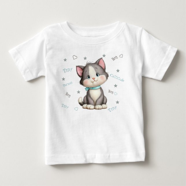 Camiseta Pessoa Pequena Grande Atitude de Gato (Frente)