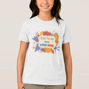 Camiseta Pessoa Silenciosa Com Mente Alta azul amarelo
