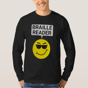 Camiseta Pessoas cegas Humor Braille Reader Cego Cara Humor