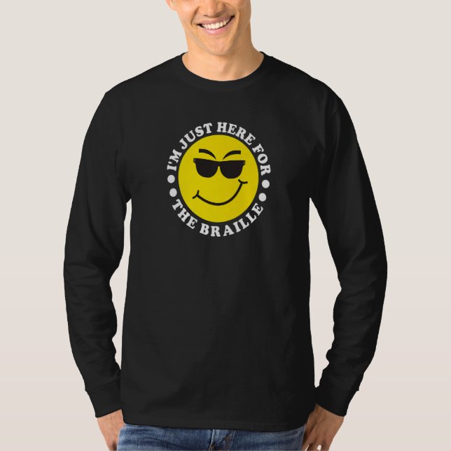 Camiseta Pessoas cegas Humor Braille Reader Cego Cara Humor (Frente)