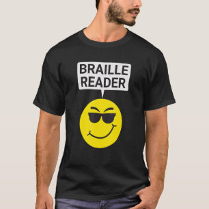 Camiseta Pessoas cegas Humor Braille Reader Cego Cara Humor