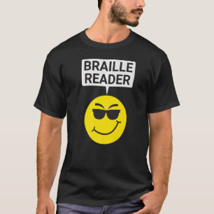 Camiseta Pessoas cegas Humor Braille Reader Cego Cara Humor