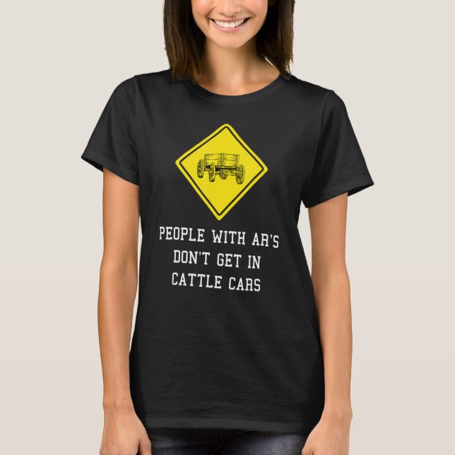 Camiseta Pessoas com ar não entram em carros de gado 1 (Frente)