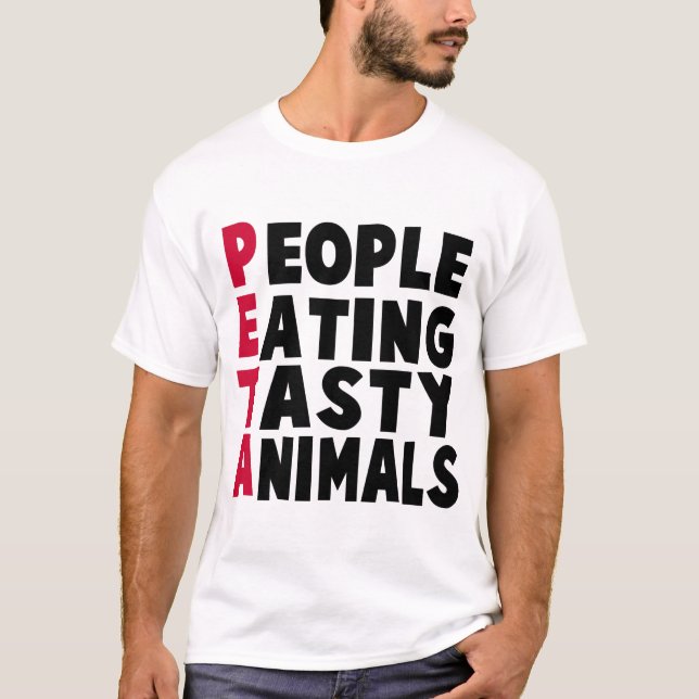 CAMISETA PESSOAS COMENDO ANIMAIS DE ESTILO (Frente)