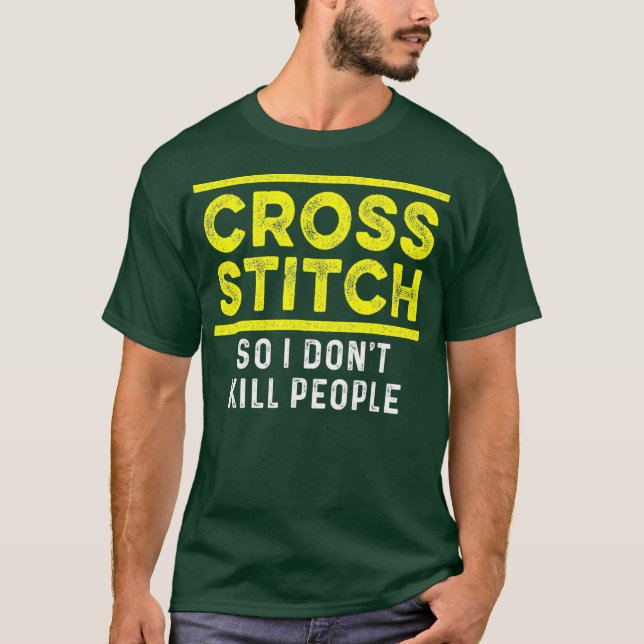 Camiseta Pessoas Cross Stitching Artesanato Lover (Frente)