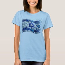 Camiseta Pessoas da bandeira de Israel florescendo em flore
