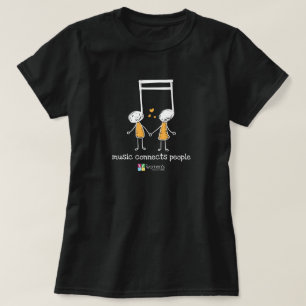 Camiseta Pessoas de Conexões de Música Amarela e Branca