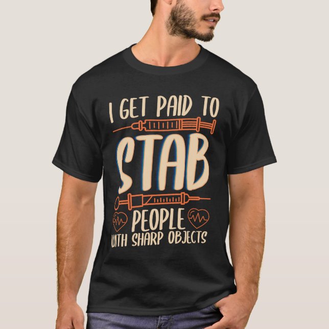 Camiseta Pessoas de facadas de assistente de flebotomia par (Frente)