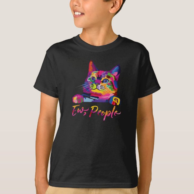 Camiseta Pessoas De Gato De Arco-Íris (Frente)