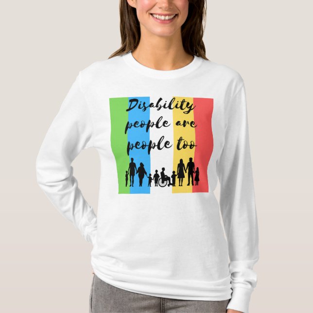 Camiseta pessoas de incapacidade também são pessoas (Frente)