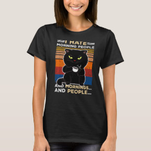 Camiseta Pessoas E Manhãs De Manhã E Gato De Café Pessoas
