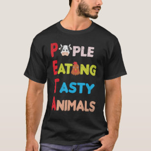 Camiseta Pessoas Engraçadas Comendo Animais Pesados - PETA 