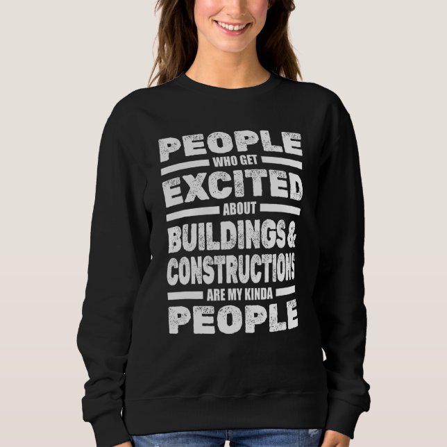 Camiseta Pessoas Entusiasmadas Com Edifícios E Construção A (Frente)