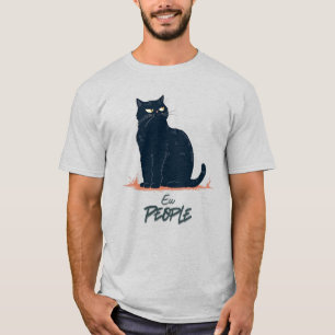 Camiseta Pessoas esquisitas Introvertido engraçado Gato ret