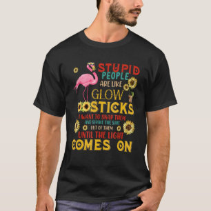 Camiseta Pessoas Estúpidas São Como Pentes Leves Flamingo S
