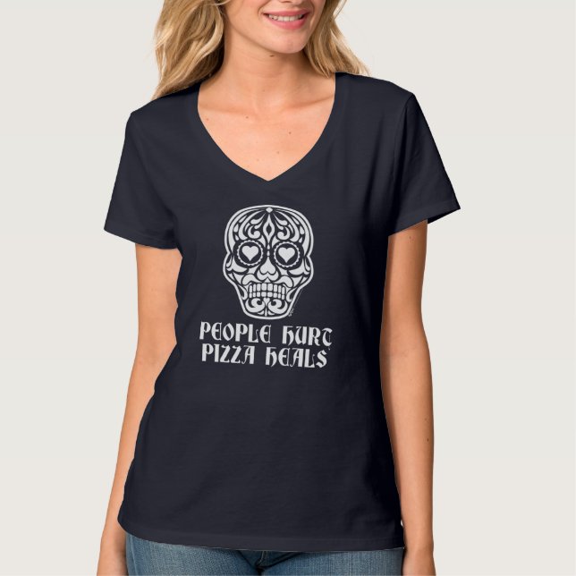 Camiseta Pessoas Hurt Pizza Sugar Heart Anti Valentine (Frente)