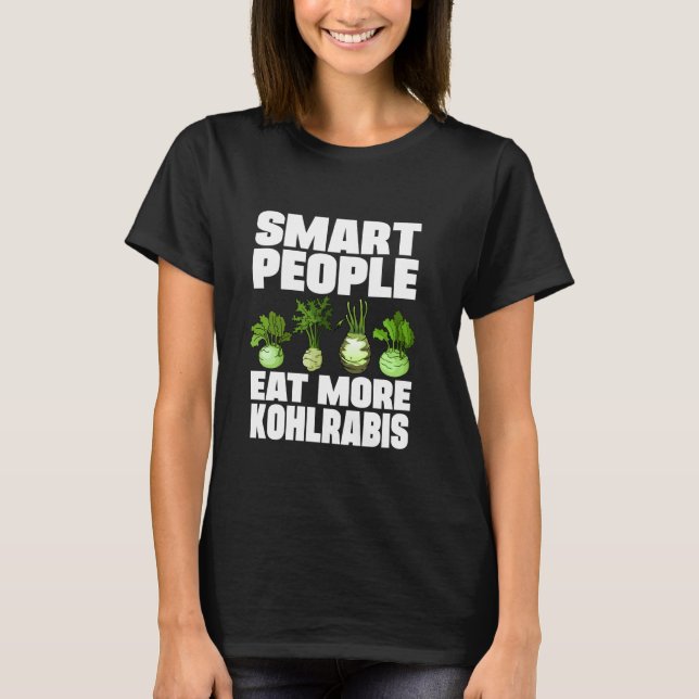 Camiseta Pessoas Inteligentes Comem Mais Kohlrabis Jardinag (Frente)
