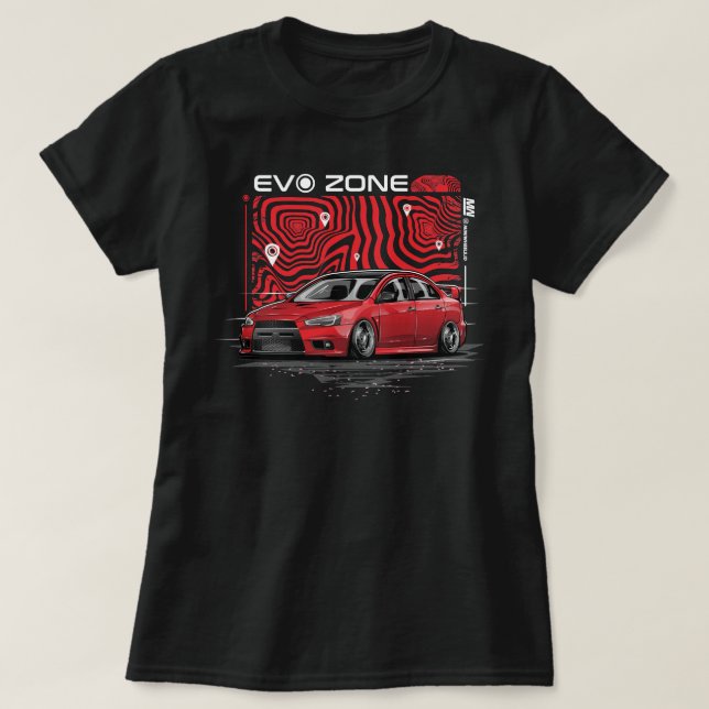 Camiseta Pessoas Me Chame Red Lancer Evolution X Stance (Frente do Design)