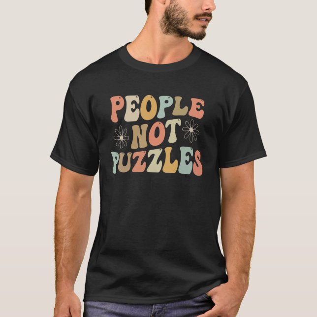 Camiseta Pessoas Não Quebra-Cabeças Conscientização sobre A (Frente)