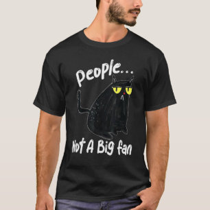 Camiseta Pessoas Não São Grandes Fãs Gato Antissocial Gótic