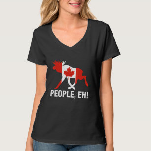 Camiseta Pessoas, né! Mocho Canadense Folha de Bordo Canadá