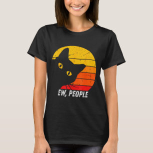Camiseta Pessoas nojentas gato retrô engraçado introvertido