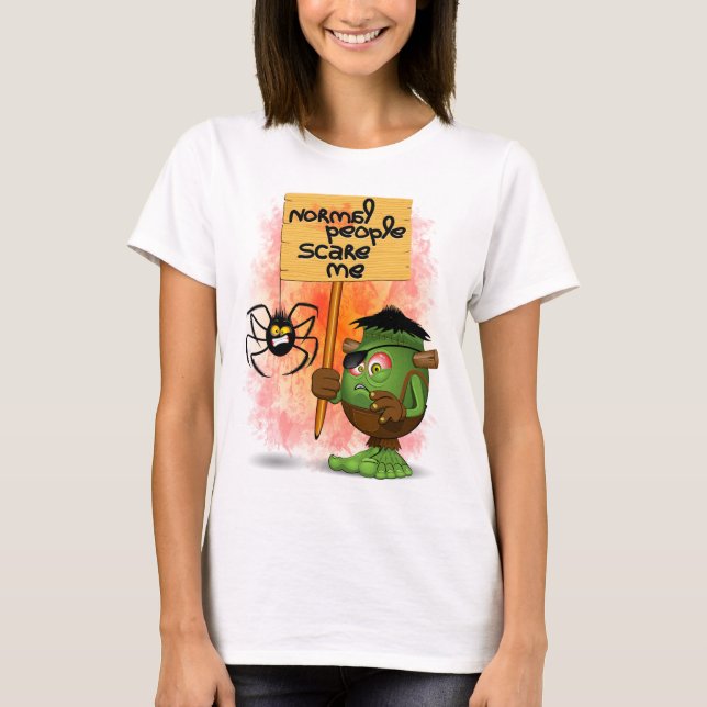 Camiseta 'Pessoas normais me assustam' Humorista Frankenste (Frente)