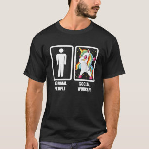 Camiseta Pessoas Normal Vs Social Worker - Dab Unicorn Soci