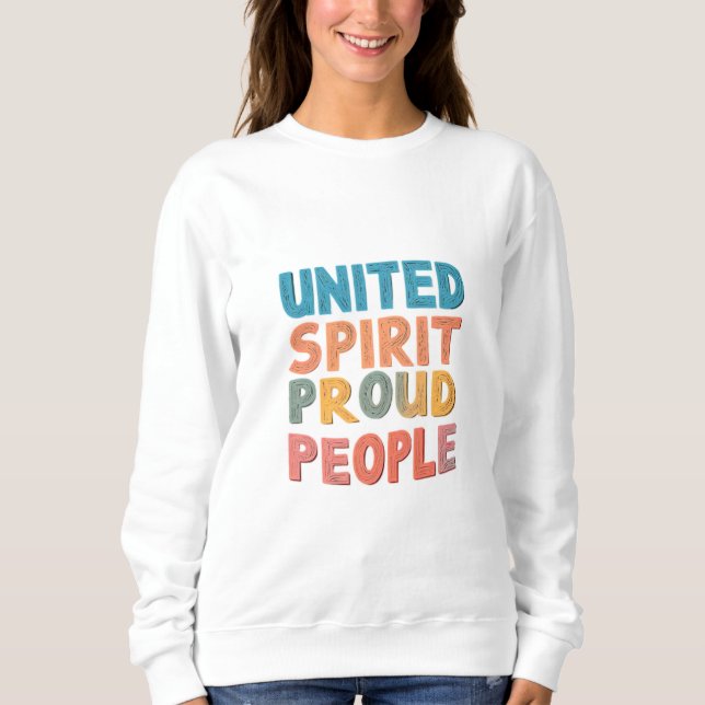 Camiseta "Pessoas Orgulhosas Unidas". (Frente)