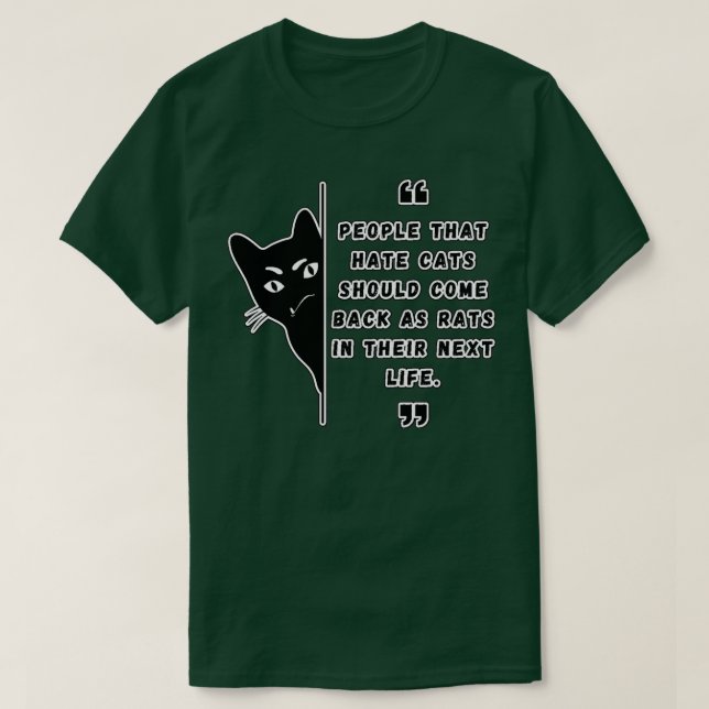 Camiseta Pessoas Que Odeiam Gatos De Gato E Ratos Engraçado (Frente do Design)