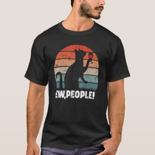 Camiseta Pessoas ruins Gato preto Vintage Anti Social Intro