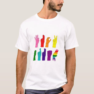 Camiseta Pessoas surdas anti-trump-democracia LGBT Trans