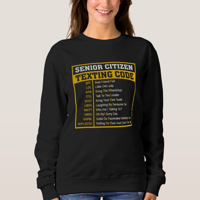 Camiseta Pessoas Velhas Engraçadas Código de SMS p (Frente)