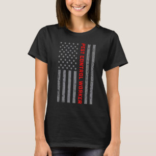 Camiseta Pest Control Worker Vintage US Flag for Men Pai