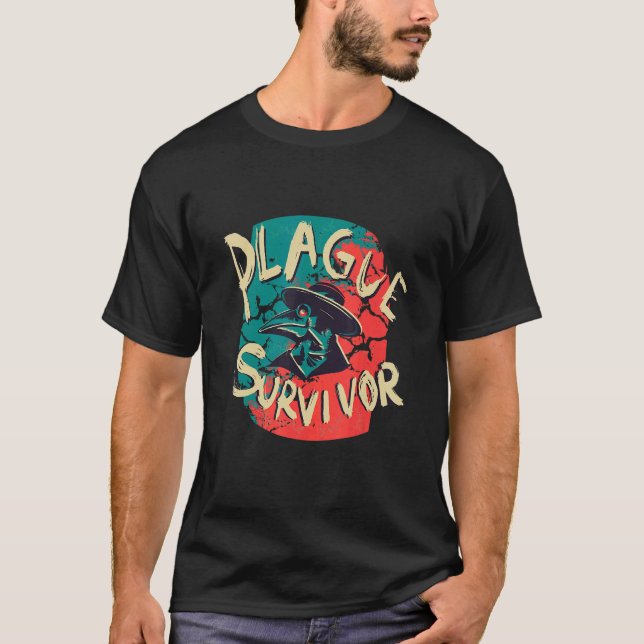 Camiseta Peste Sobrevivente de Peste Médica Medieval Cérebr (Frente)