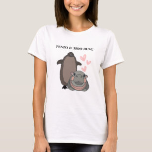 Camiseta Pesto E Moo Deng Hippo E Penguin Meme
