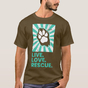 Camiseta Pet Adotion Shirt Live Love Rescute Cog Paw