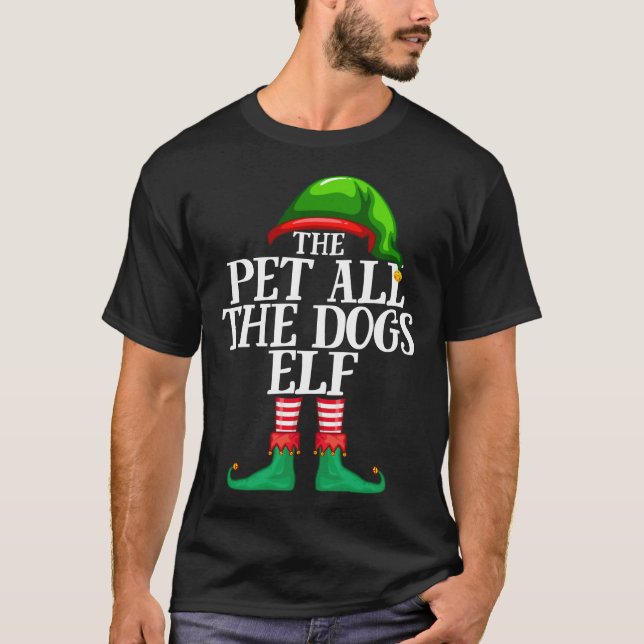 Camiseta Pet All Dogs Elf Family Christmas Party Pajama (Frente)