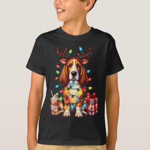 Camiseta Pet Animal Bet Hound Dog Reindean Natal