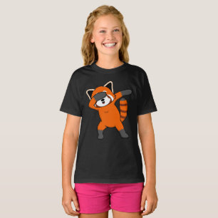 Camiseta Pet Animal Pandas Lover Gra, Um Pé Corinto Vermel