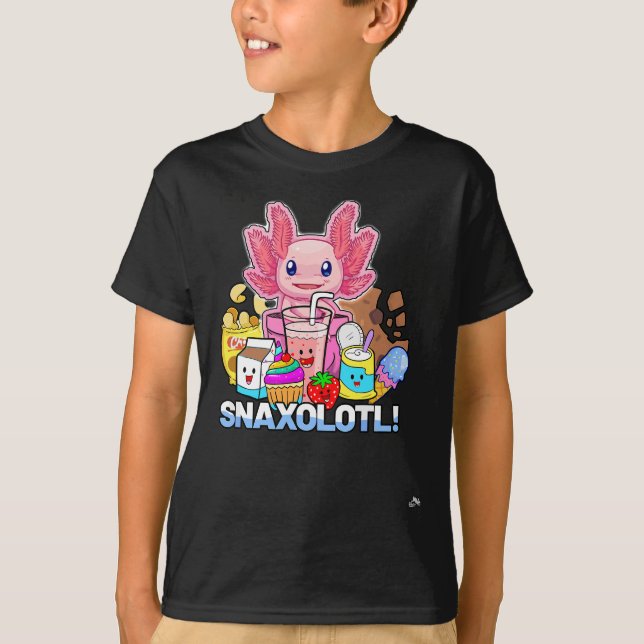 Camiseta Pet Axolotl - Snaxolotl - Snacks Cutos, Kawai Engr (Frente)