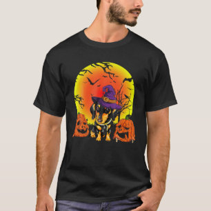 Camiseta Pet Bonito Aluga Cachshund Dog Bruxo Halloween