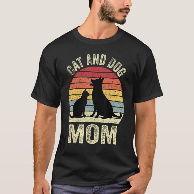 Camiseta Pet Cat Dog Mom  Mothers Day For Women (Frente)
