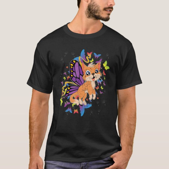 Camiseta Pet Cat, Proprietário de Animais de Corte, Borbole (Frente)
