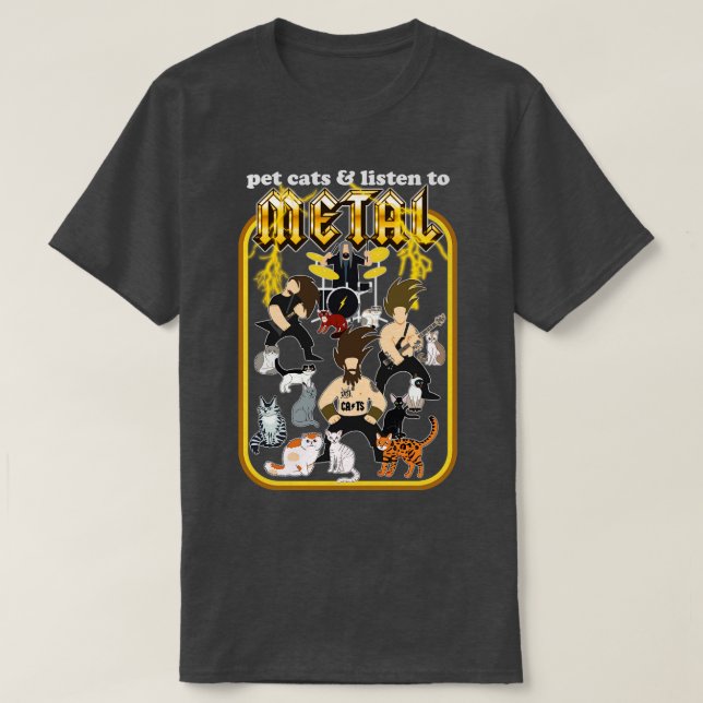 Camiseta Pet Cats e Ouça o Metal (Frente do Design)