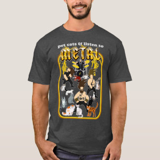 Camiseta Pet Cats e Ouça o Metal