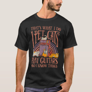 Camiseta Pet Cats Toca Guitaristas Música Guitarista Retro