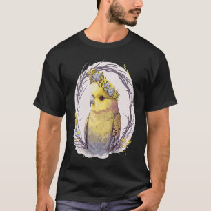 Camiseta Pet de Coroa de Aves da Coroa Amarelo-Bonita
