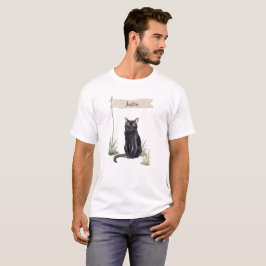 Camiseta Pet de Gato Bombardeiro de Nome Personalizado